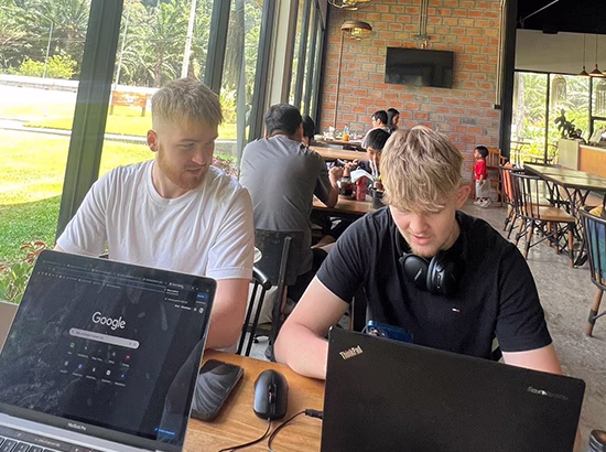 Dan and Oliver working together