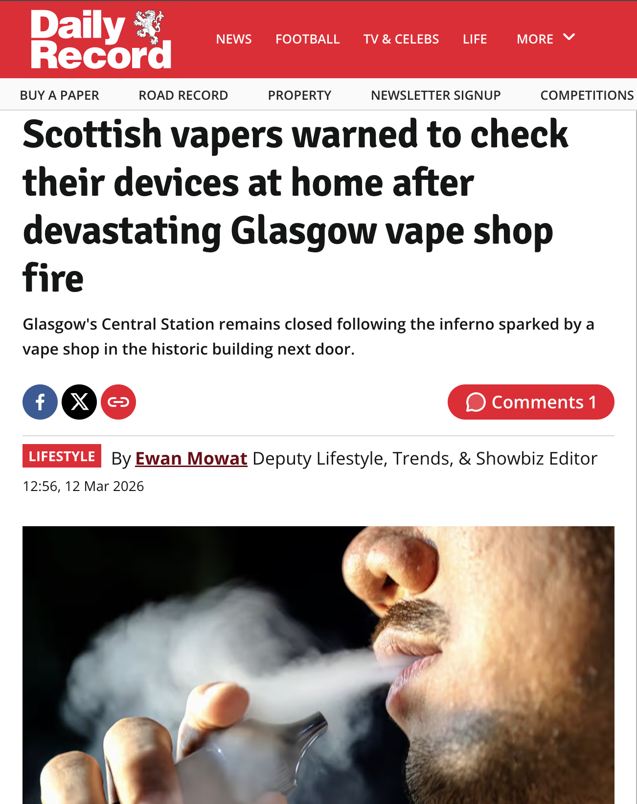 Daily Record reactive PR placement